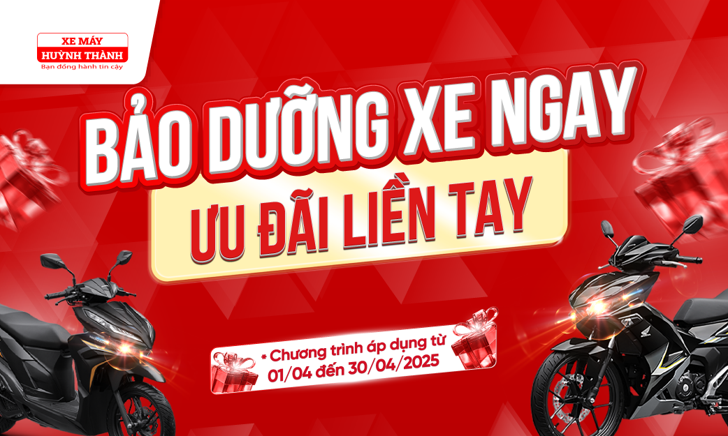 🔹 Nhận ngay 01 Voucher giảm 50% giá nhớt + 10% giá phụ tùng hoặc 01 nón bảo hiểm Huỳnh Thành khi khách hàng sử dụng dịch vụ tại cửa hàng* 🔹 Combo thay nhớt xe 3 lần chỉ còn 159K (giá gốc 269K) 🔹 Giảm 50% giá nhớt cho khách hàng kiểm tra xe định kỳ từ lần 2 đến lần 6